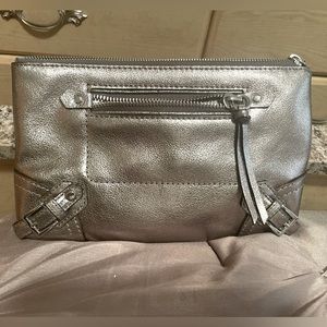 New Large Michael Kors silver wristlet